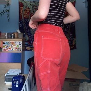 red mom jeans from urban outfitters